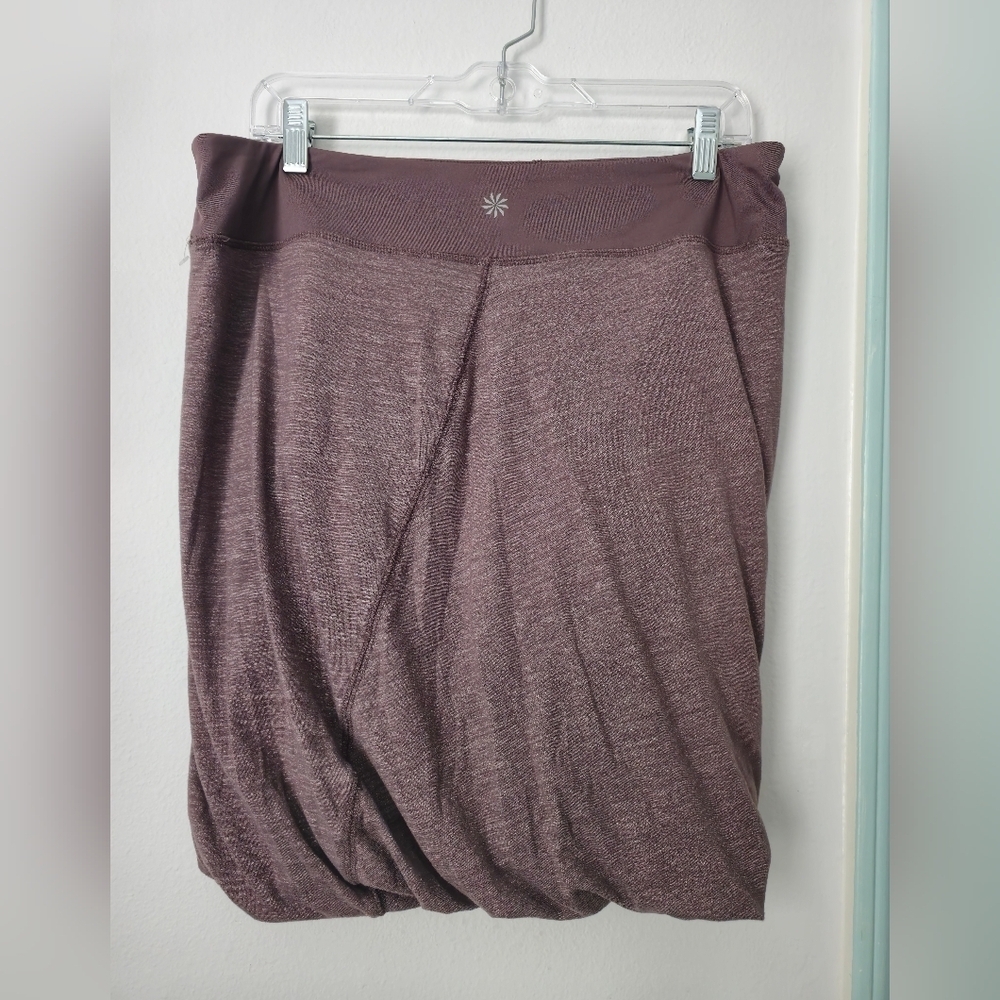Athleta Skirt Womens Medium Purple Wine Heathered Twist Knit Wrap Short Size L